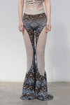 RUI fish scale stitching mesh flared pants RSS23KN06 nightfall black and gray gradient